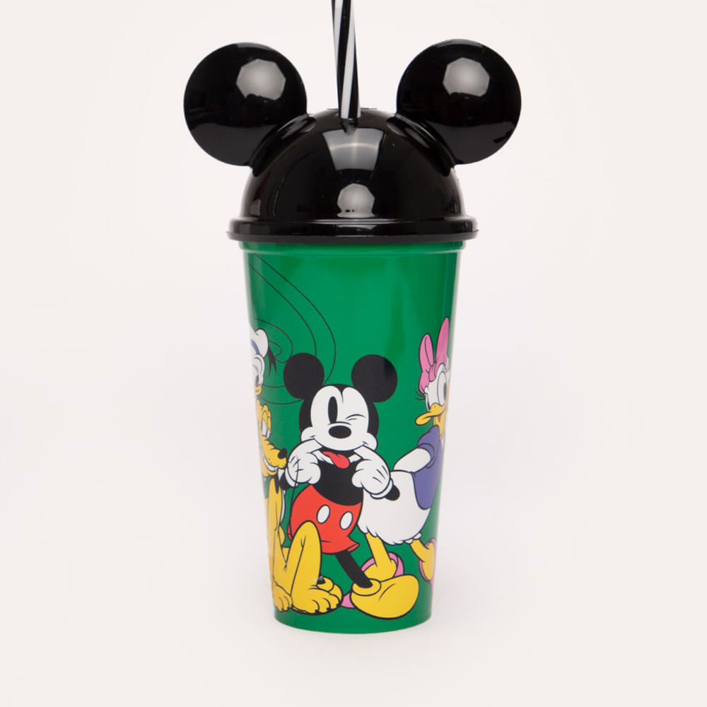 Copo com tampa e canudo mickey colorido Copo com tampa e canudo mickey colorido