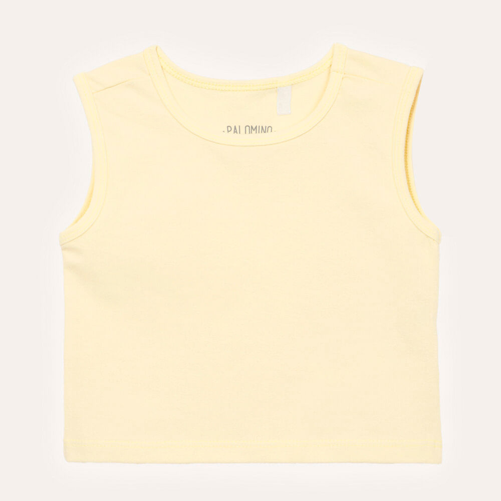Cropped infantil de algodão amarelo Cropped infantil de algodão amarelo