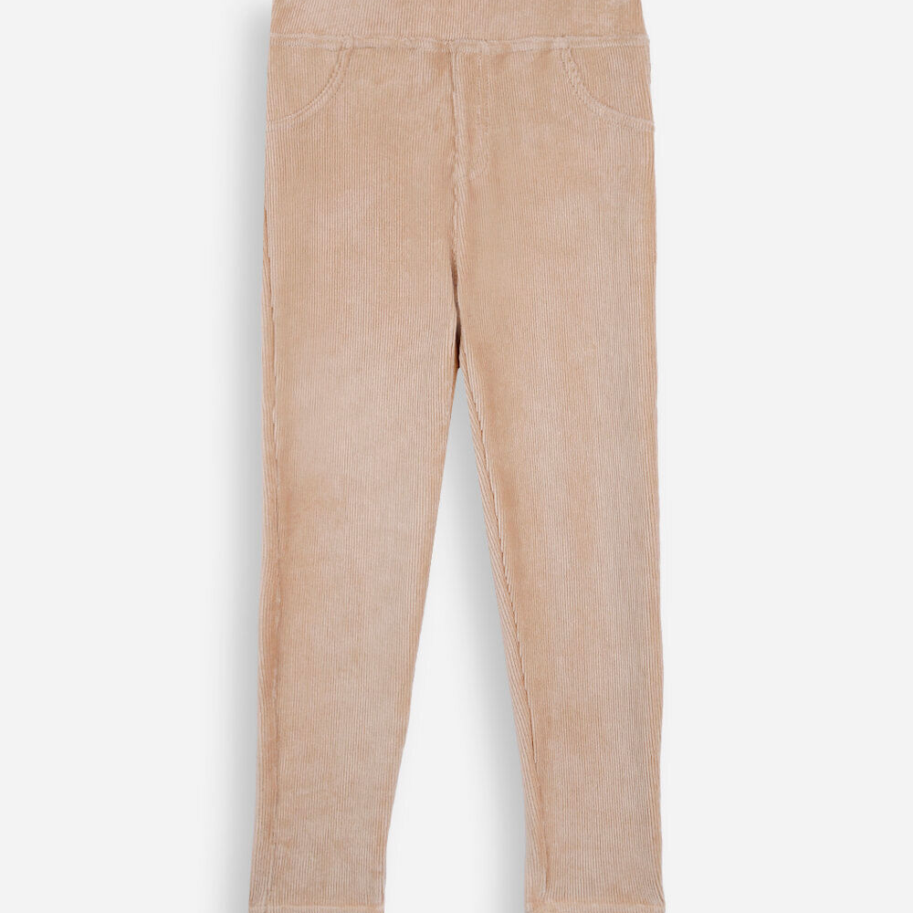 Calça legging infantil aveludada bege Calça legging infantil aveludada bege