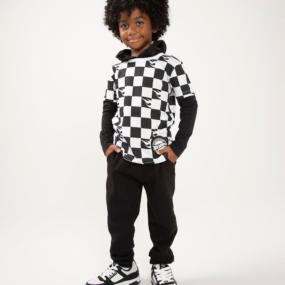 Calça jogger de moletom infantil - preto Calça jogger de moletom infantil - preto
