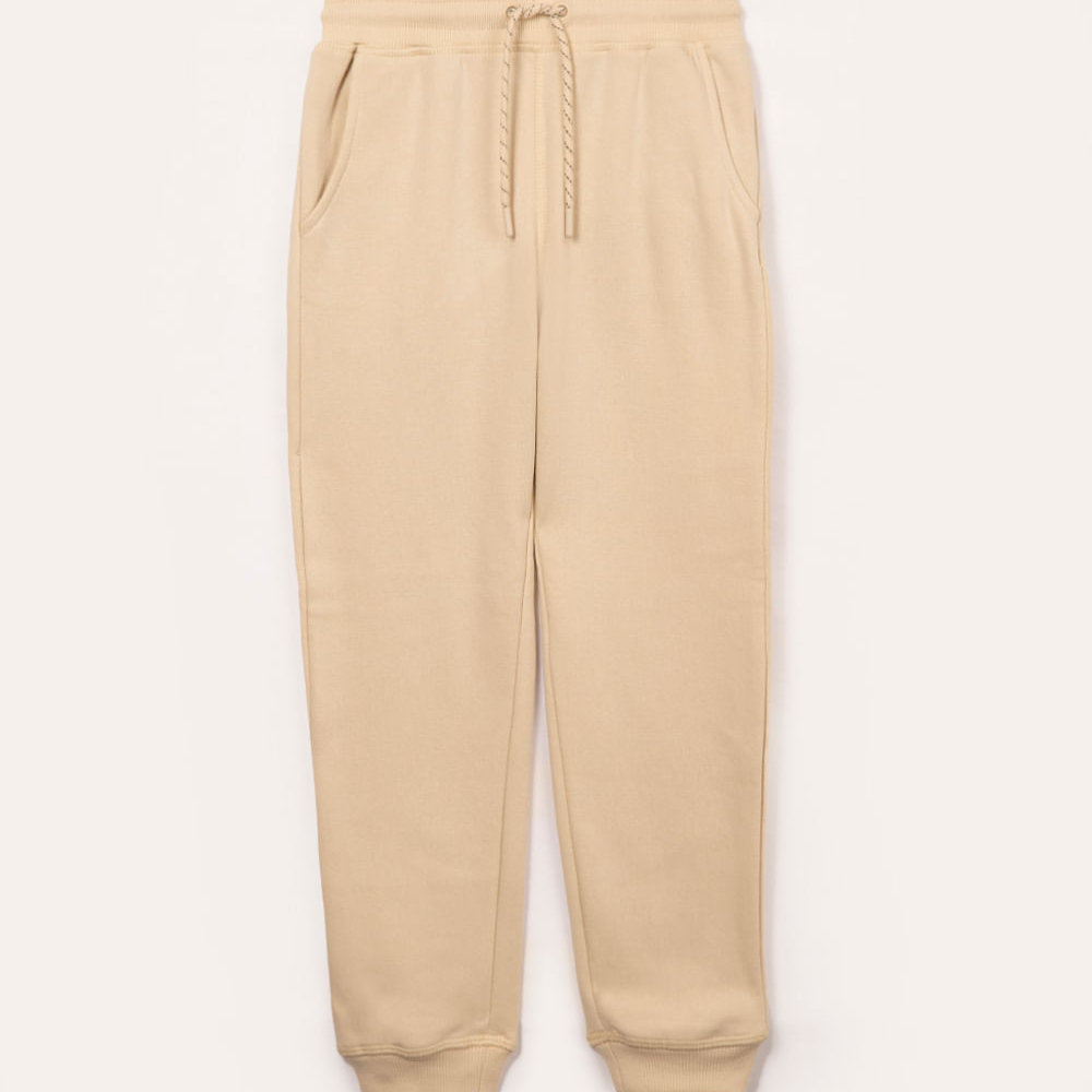 Calça jogger de moletom infantil - bege Calça jogger de moletom infantil - bege