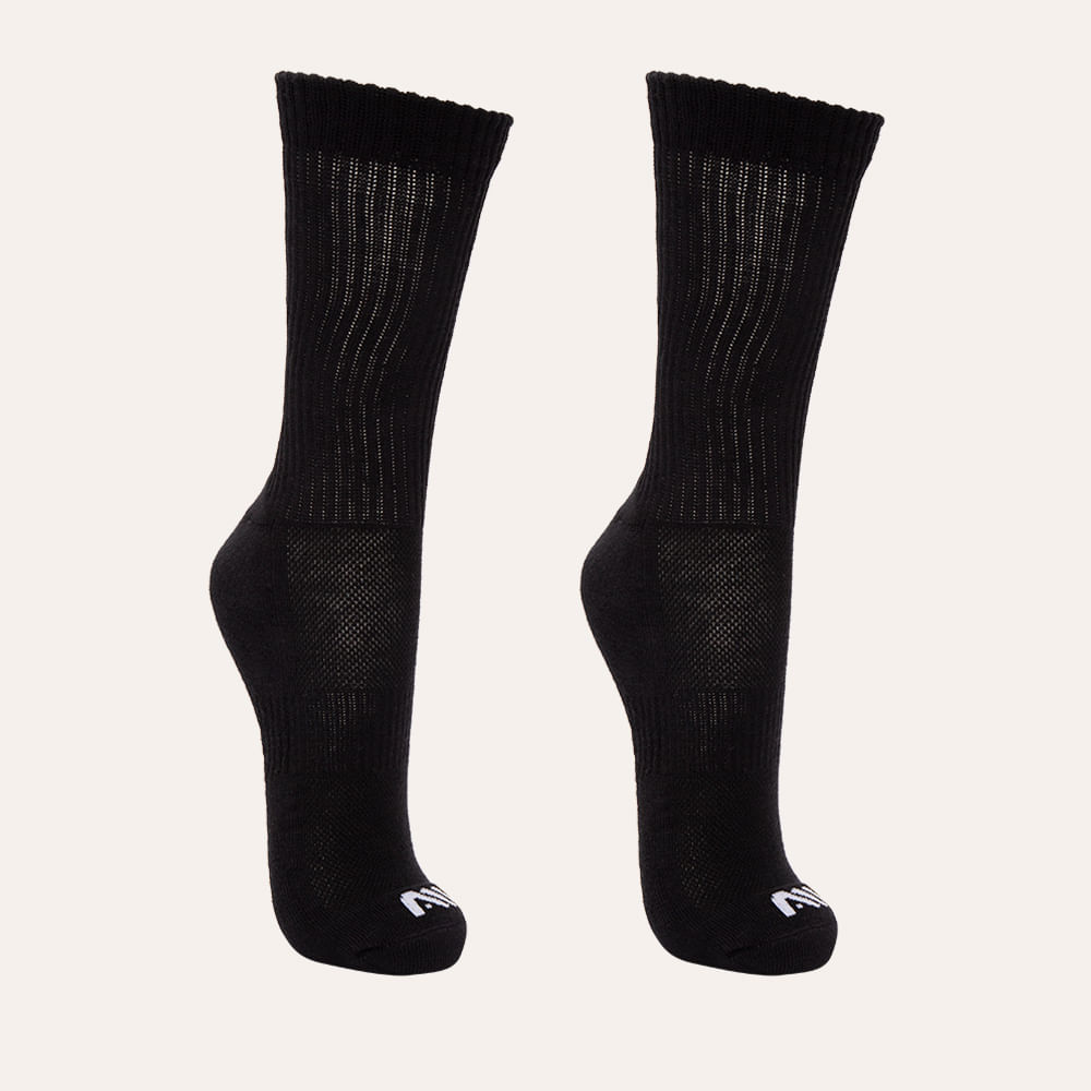 Kit de 2 pares de meias cano alto preto Kit de 2 pares de meias cano alto preto