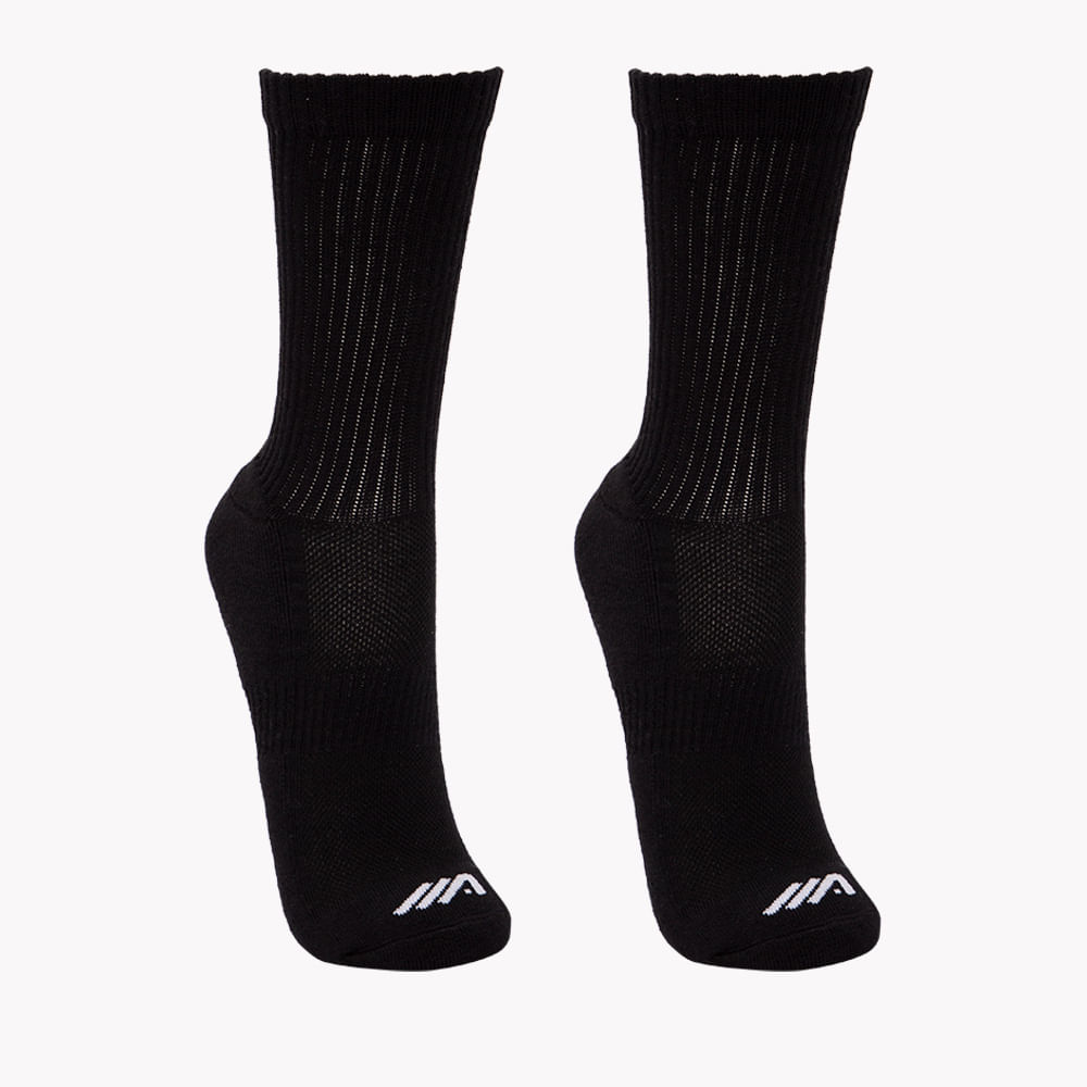 Kit de 2 pares de meias cano longo esportivo preto Kit de 2 pares de meias cano longo esportivo preto