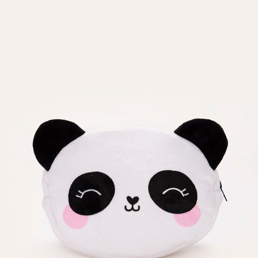 Necessaire de pelúcia panda colorida
