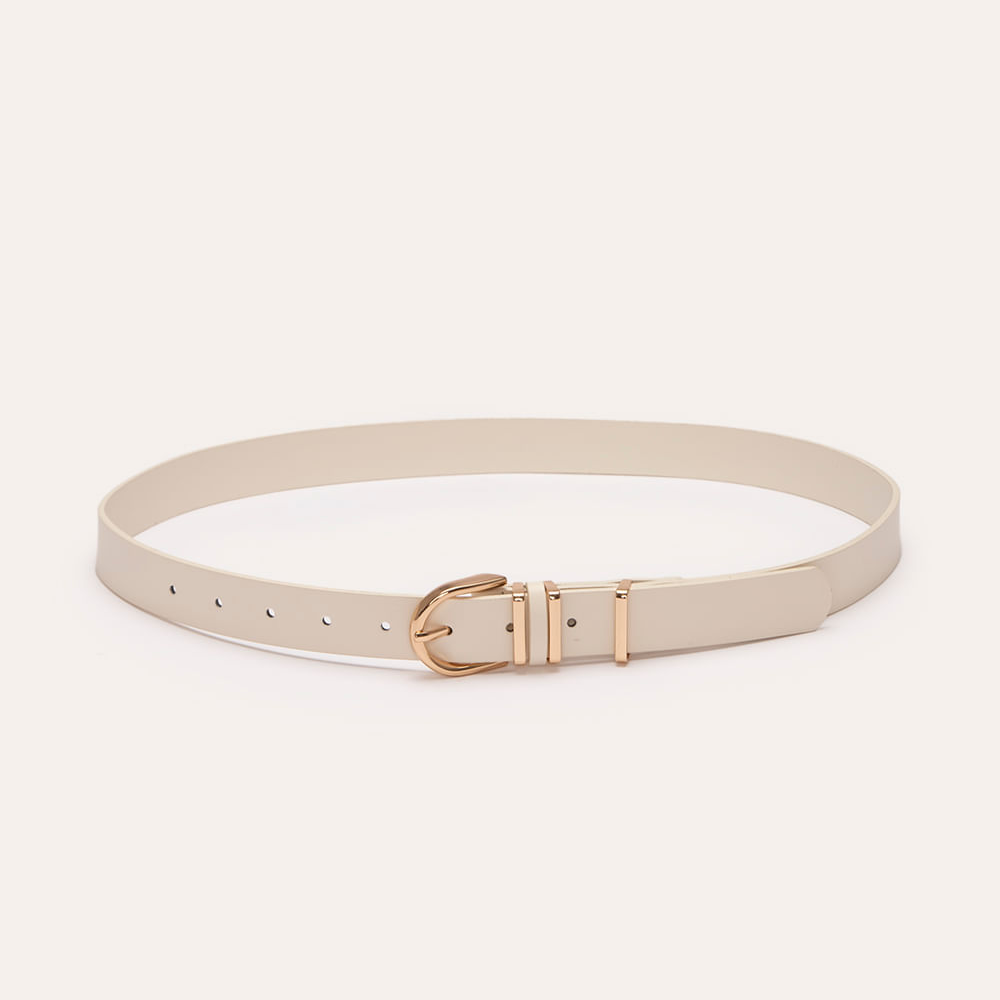 Cinto básico com fivela off white Cinto básico com fivela off white
