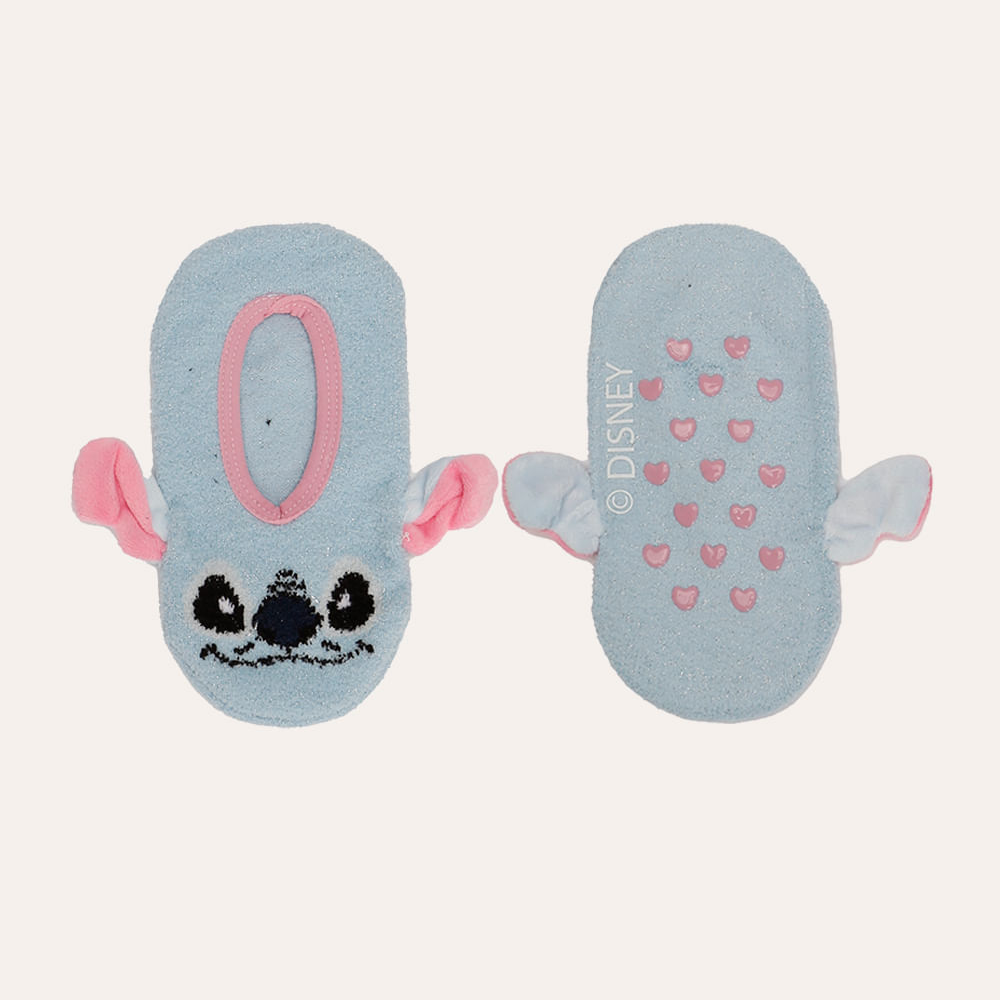 Meia sapatilha de pelúcia infantil stitch azul Meia sapatilha de pelúcia infantil stitch azul