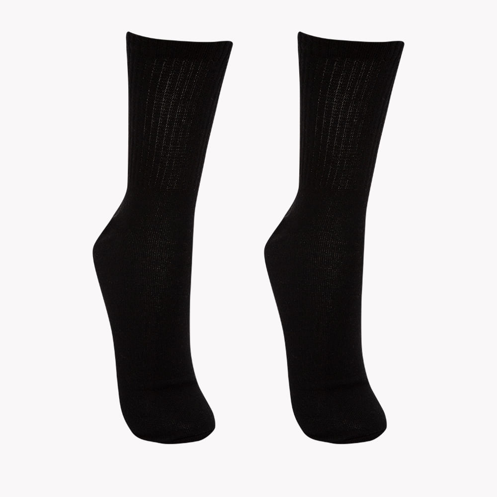 Kit de 2 meias cano longo preto Kit de 2 meias cano longo preto