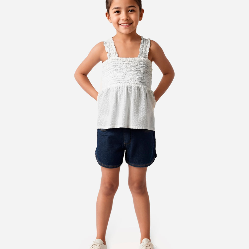 Bata de algodão infantil texturizada off white Bata de algodão infantil texturizada off white