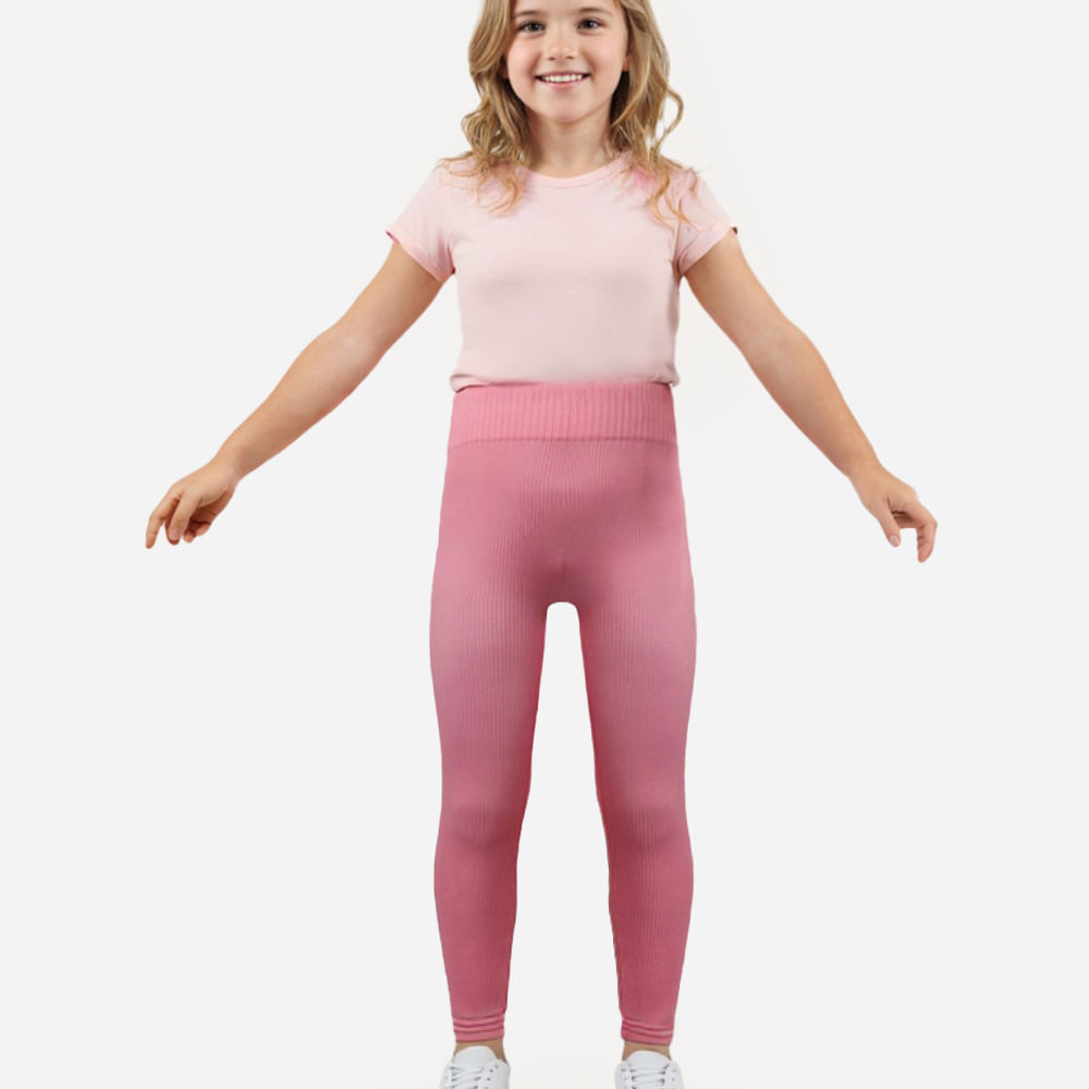 Calça legging infantil de poliamida sem costura rosa Calça legging infantil de poliamida sem costura rosa