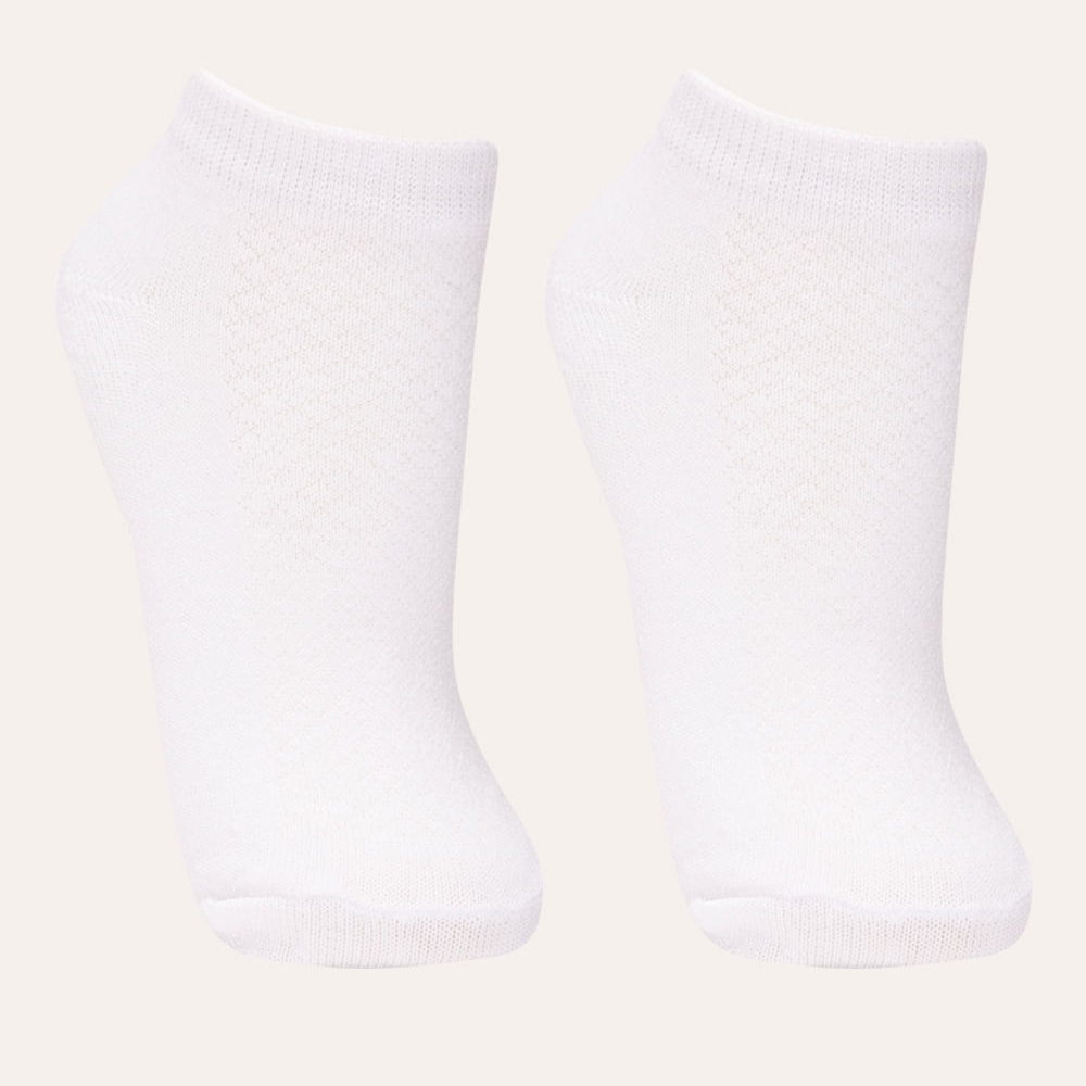 Kit de 2 meias soquete infantil branco Kit de 2 meias soquete infantil branco