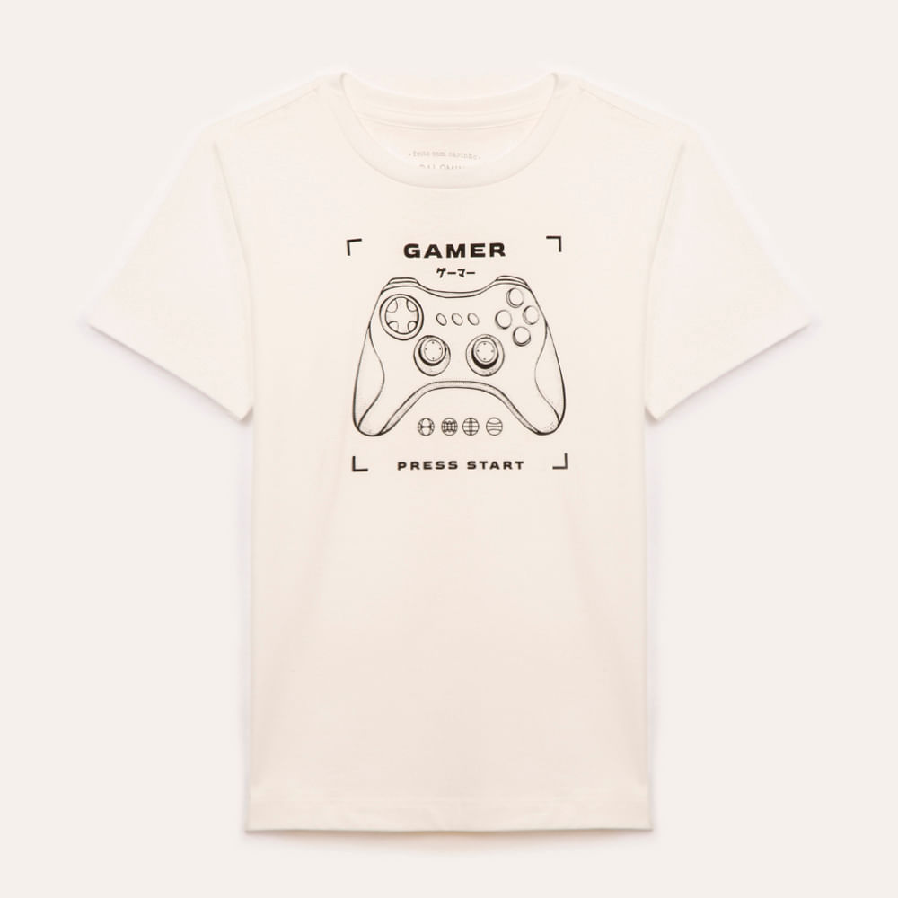 Camiseta de algodão infantil game off white Camiseta de algodão infantil game off white