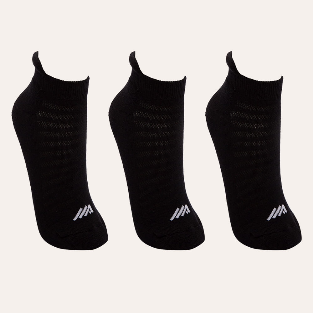 Kit de 3 meias esportivas masculinas cano baixo preto Kit de 3 meias esportivas masculinas cano baixo preto