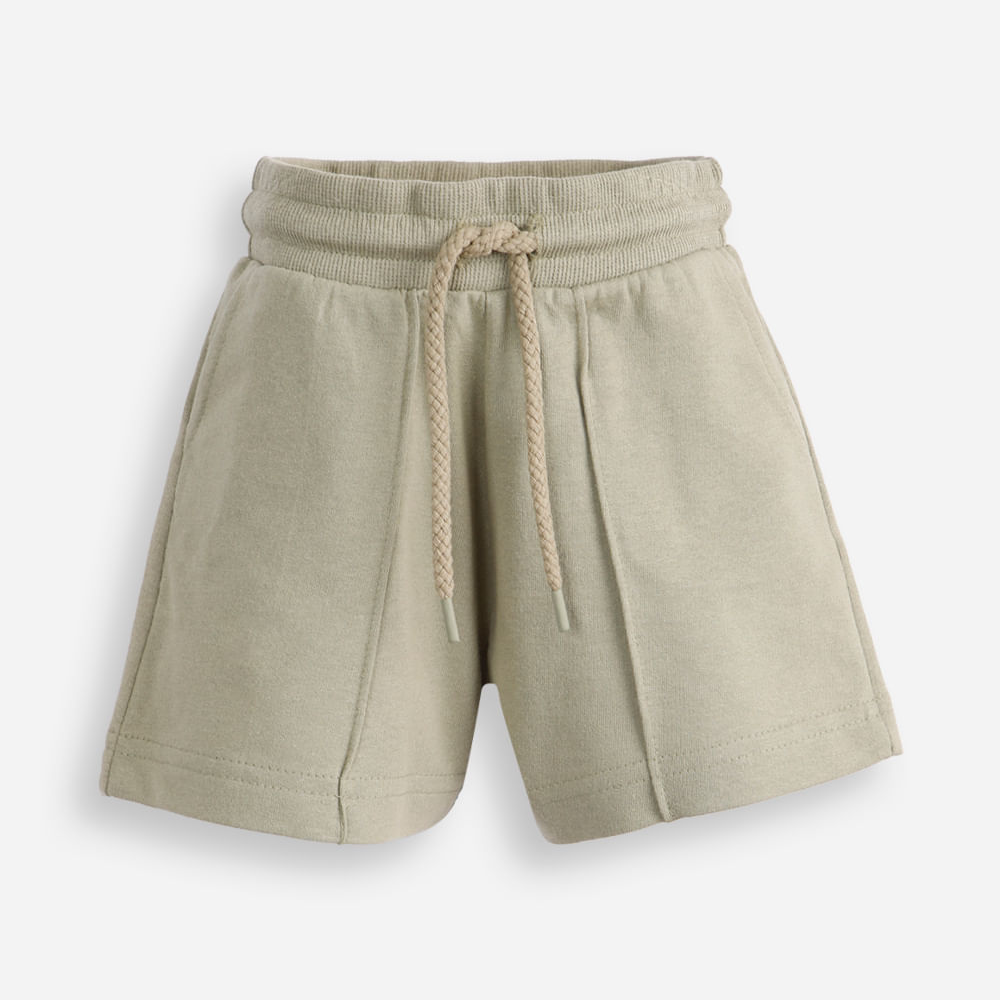 Short de moletom infantil com nervura verde Short de moletom infantil com nervura verde