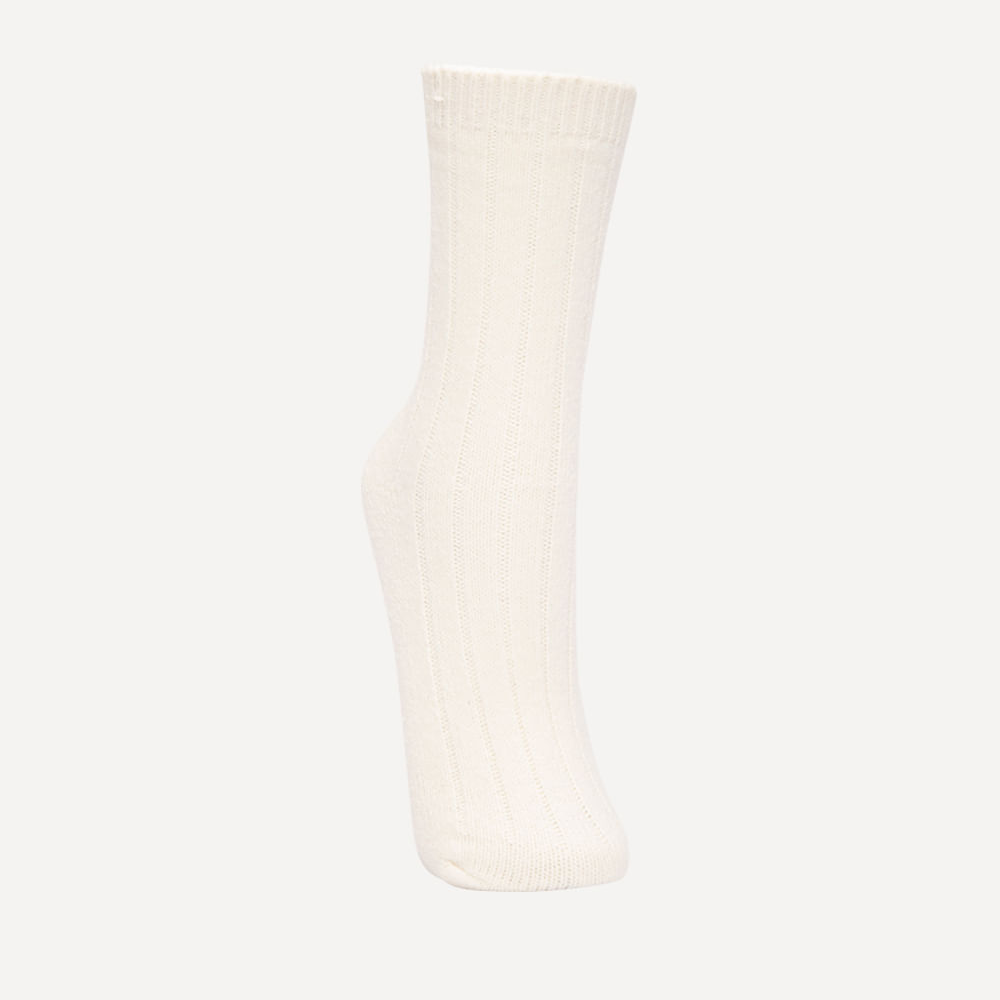 Meia cano alto de tricot off white Meia cano alto de tricot off white