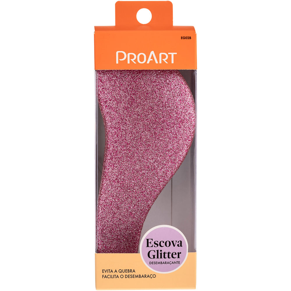 Escova glitter desembaraçante proart rosa única Escova glitter desembaraçante proart rosa única