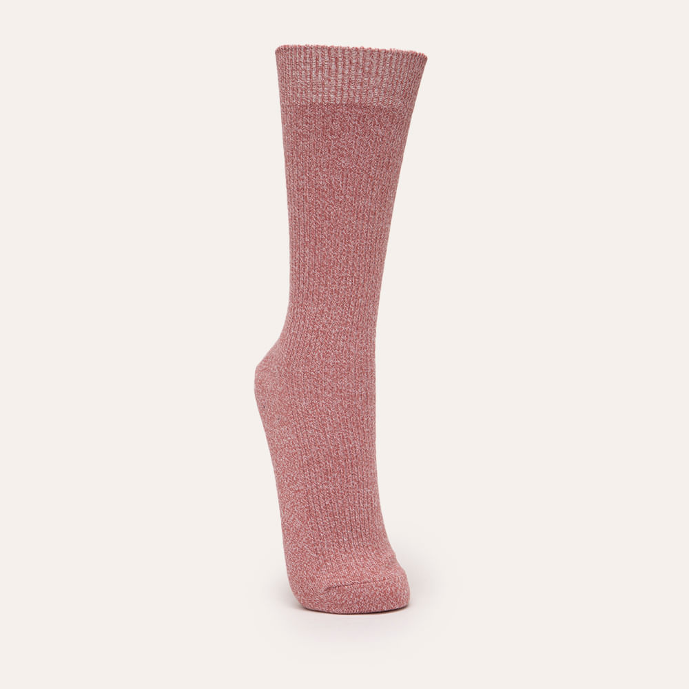 Meia canelada cano longo - rosa escuro Meia canelada cano longo - rosa escuro