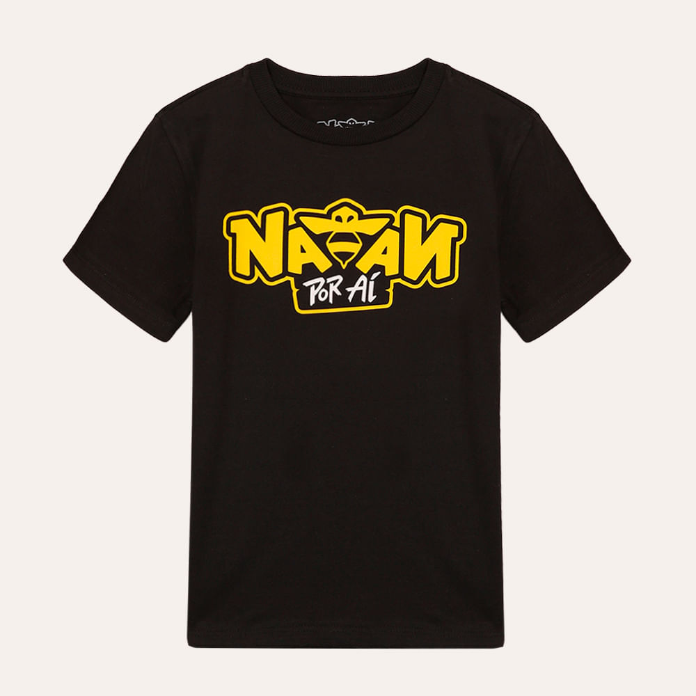Camiseta de algodão infantil natan por ai preta Camiseta de algodão infantil natan por ai preta