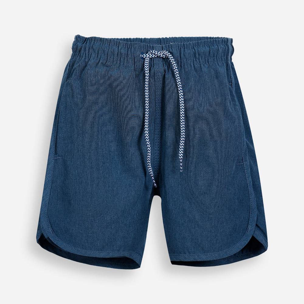 Bermuda boardshort infantil lisa azul