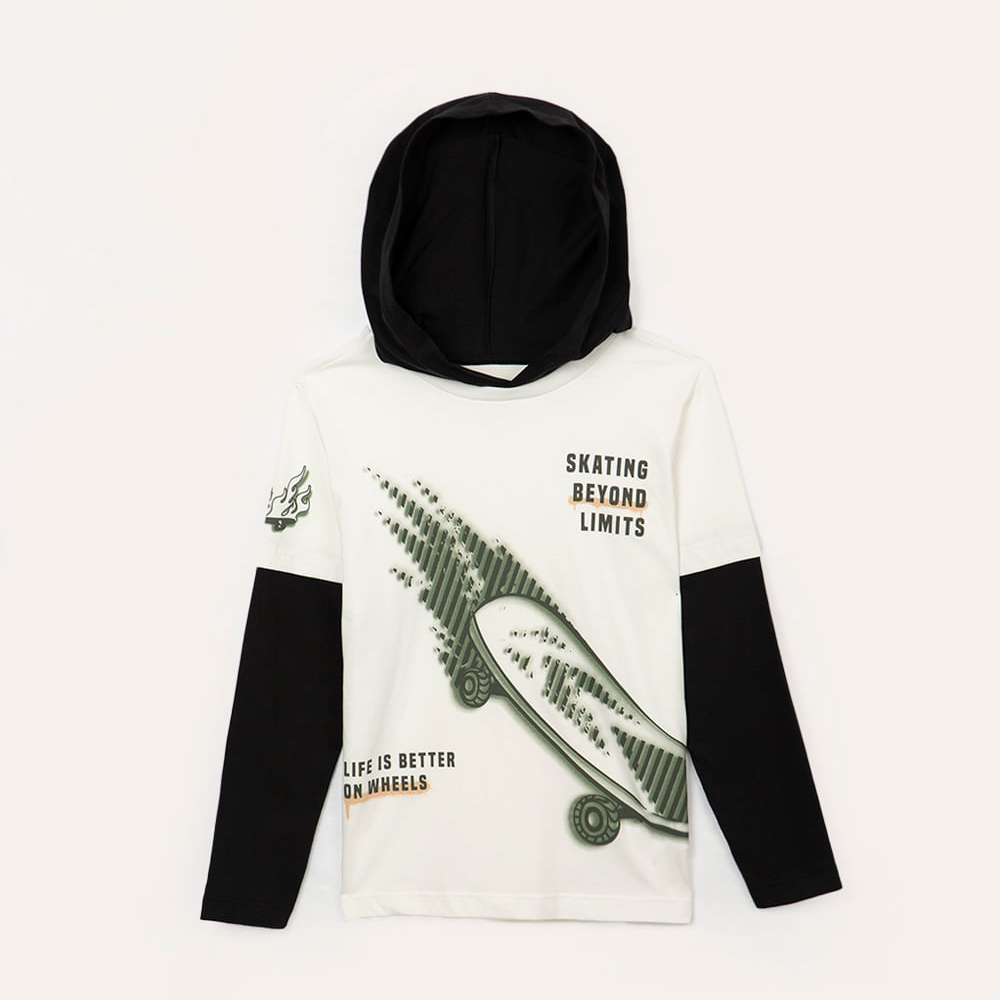 Camiseta de algodão infantil skate off white