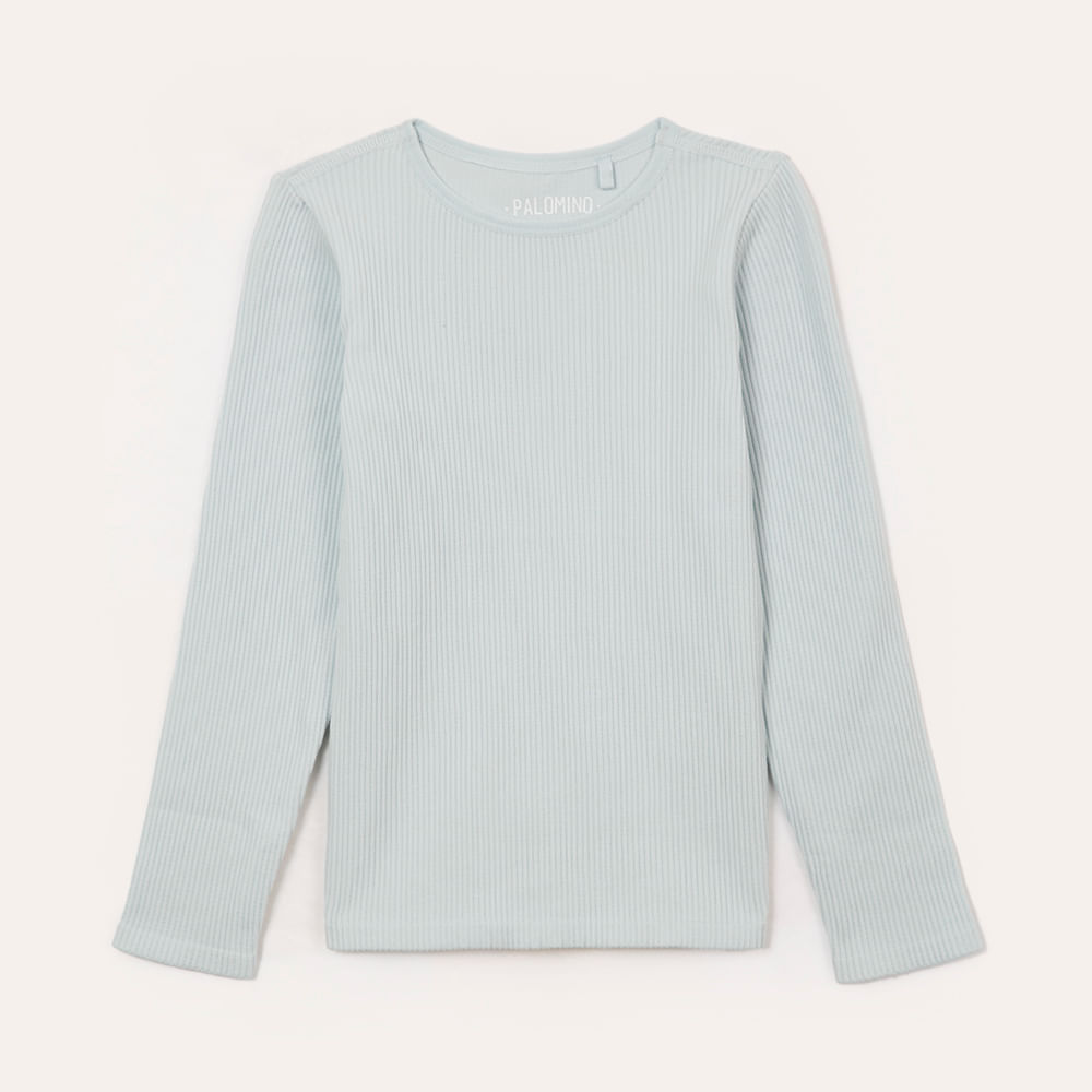 Blusa canelada infantil azul Blusa canelada infantil azul