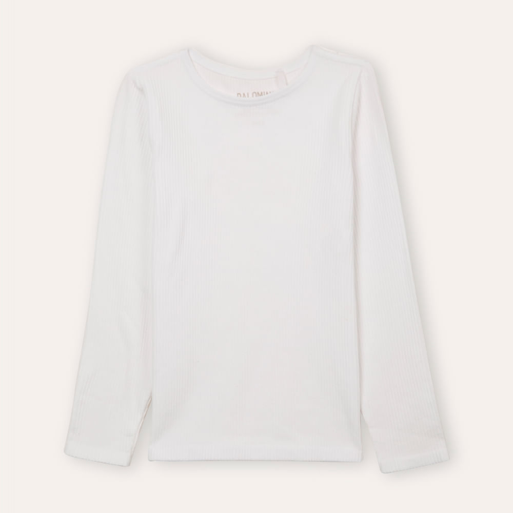 Blusa canelada infantil off white Blusa canelada infantil off white