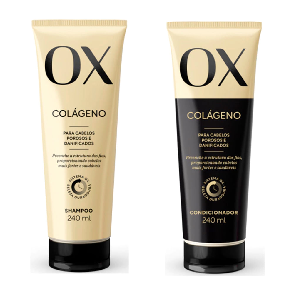 Kit OX colágeno shampoo e condicionador 240ml Kit OX colágeno shampoo e condicionador 240ml