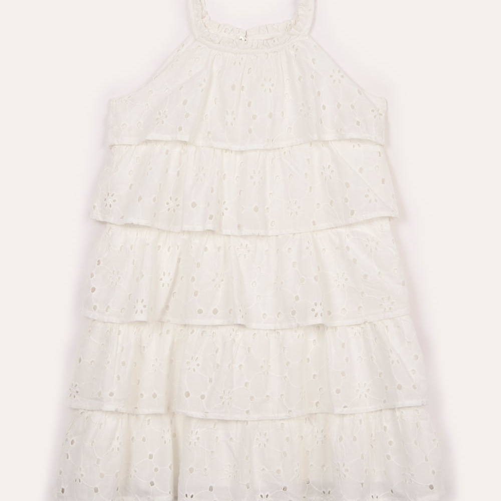 Vestido midi de laise infantil off white Vestido midi de laise infantil off white