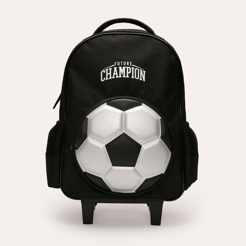 Mochila de rodinhas infantil future champion preta Mochila de rodinhas infantil future champion preta