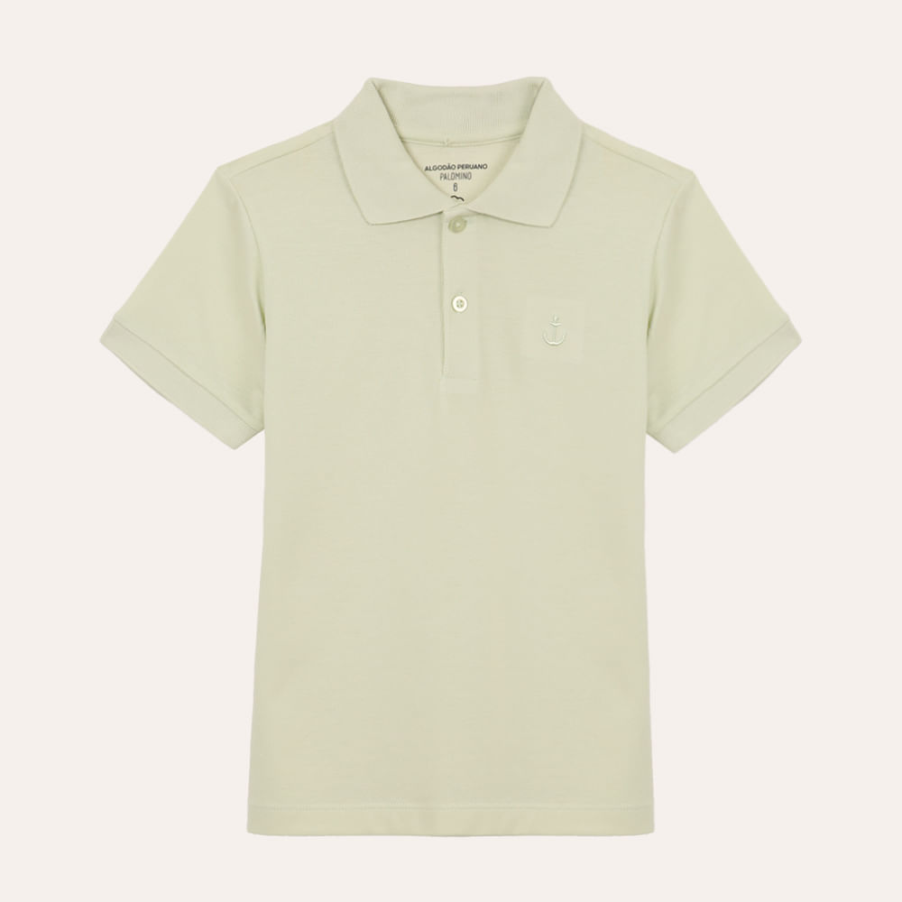 Polo de algodão infantil manga curta verde
