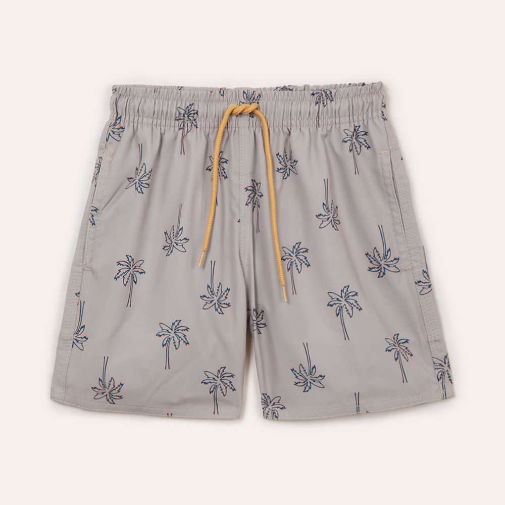 Bermuda juvenil boardshort coqueiros bege Bermuda juvenil boardshort coqueiros bege