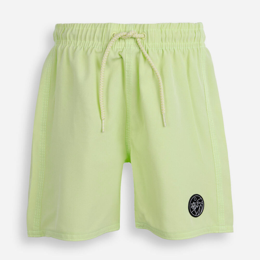 Short boardshort infantil cós com elástico e cordão verde Short boardshort infantil cós com elástico e cordão verde
