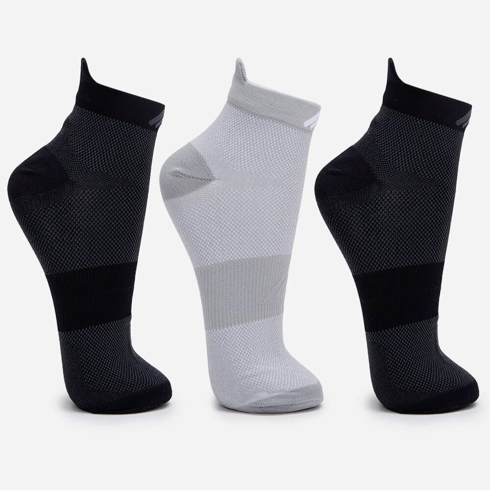 Kit de 3 meias esportivasmasculinas cano médio colorido