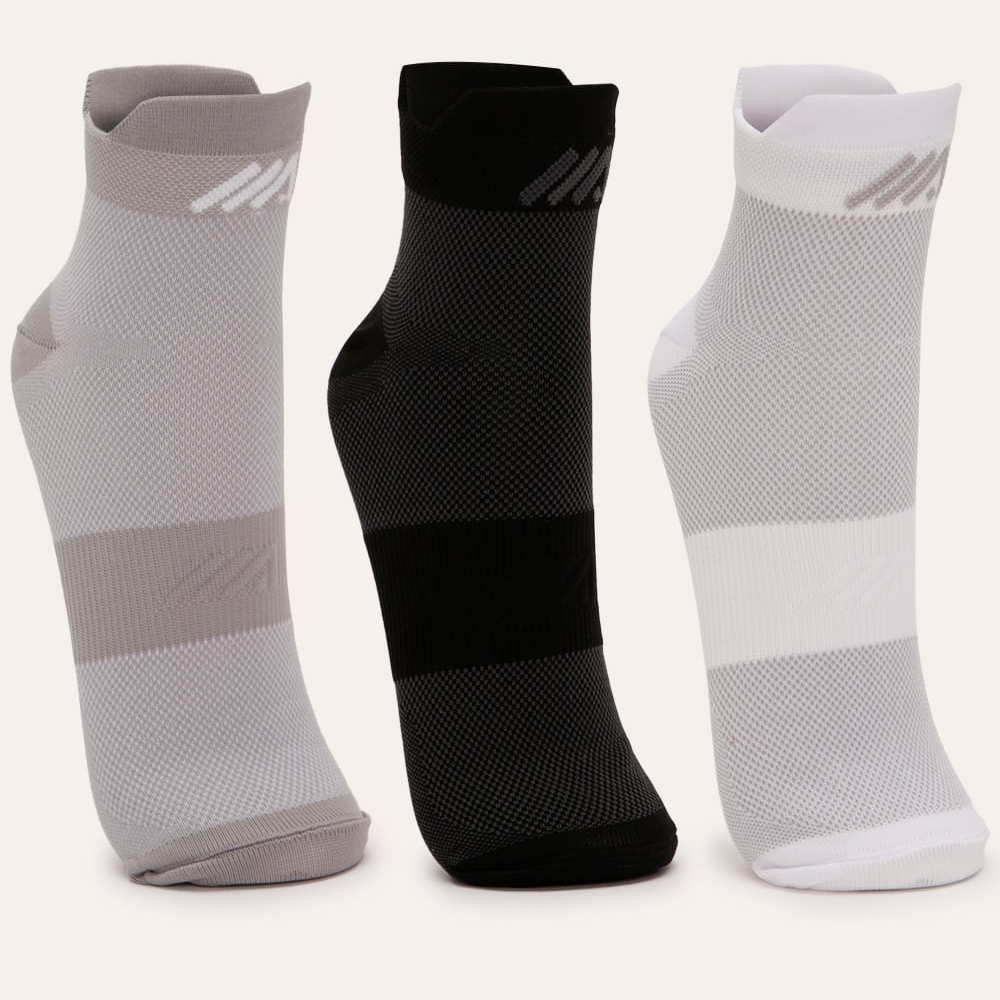 Kit de 3 meias esportivasmasculinas cano médio - sortido (kit) Kit de 3 meias esportivasmasculinas cano médio - sortido (kit)
