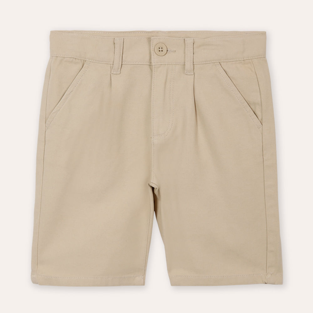 Bermuda de sarja infantil bolsos chino bege Bermuda de sarja infantil bolsos chino bege