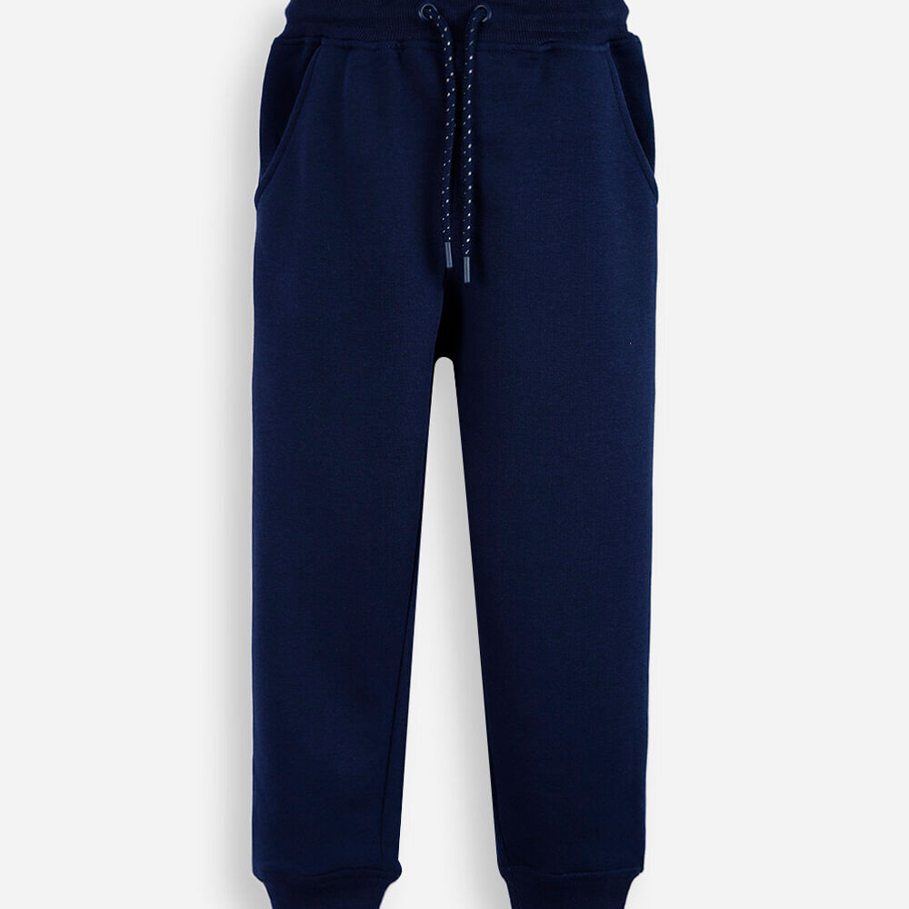 Calça jogger de moletom infantil com bolsos azul Calça jogger de moletom infantil com bolsos azul