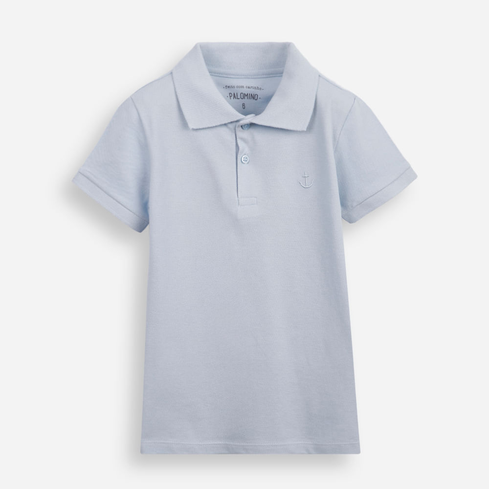 Polo de algodão infantil âncora azul Polo de algodão infantil âncora azul
