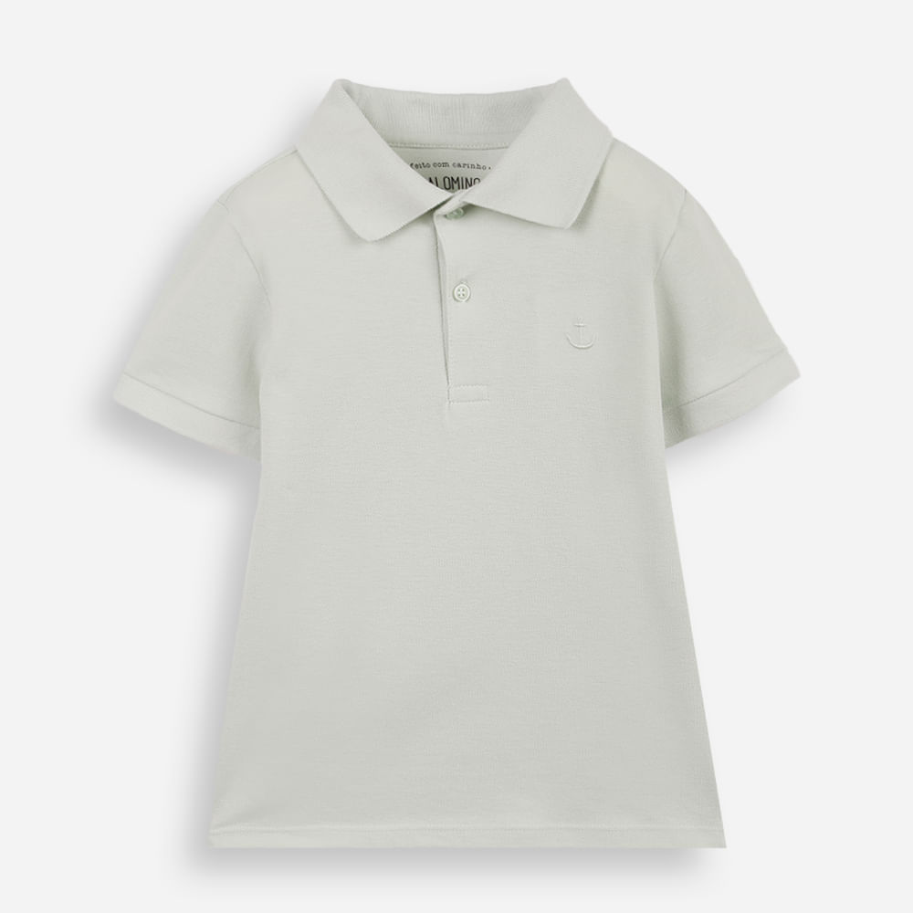Polo de algodão infantil âncora verde Polo de algodão infantil âncora verde