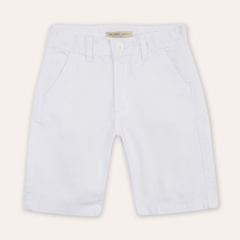 Bermuda de sarja infantil bolso chino branca Bermuda de sarja infantil bolso chino branca