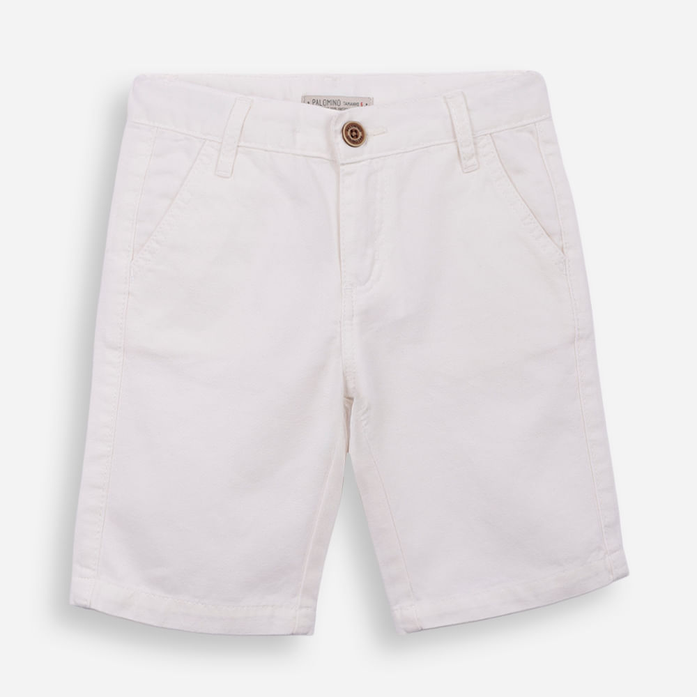 Bermuda de sarja infantil bolso chino off white Bermuda de sarja infantil bolso chino off white