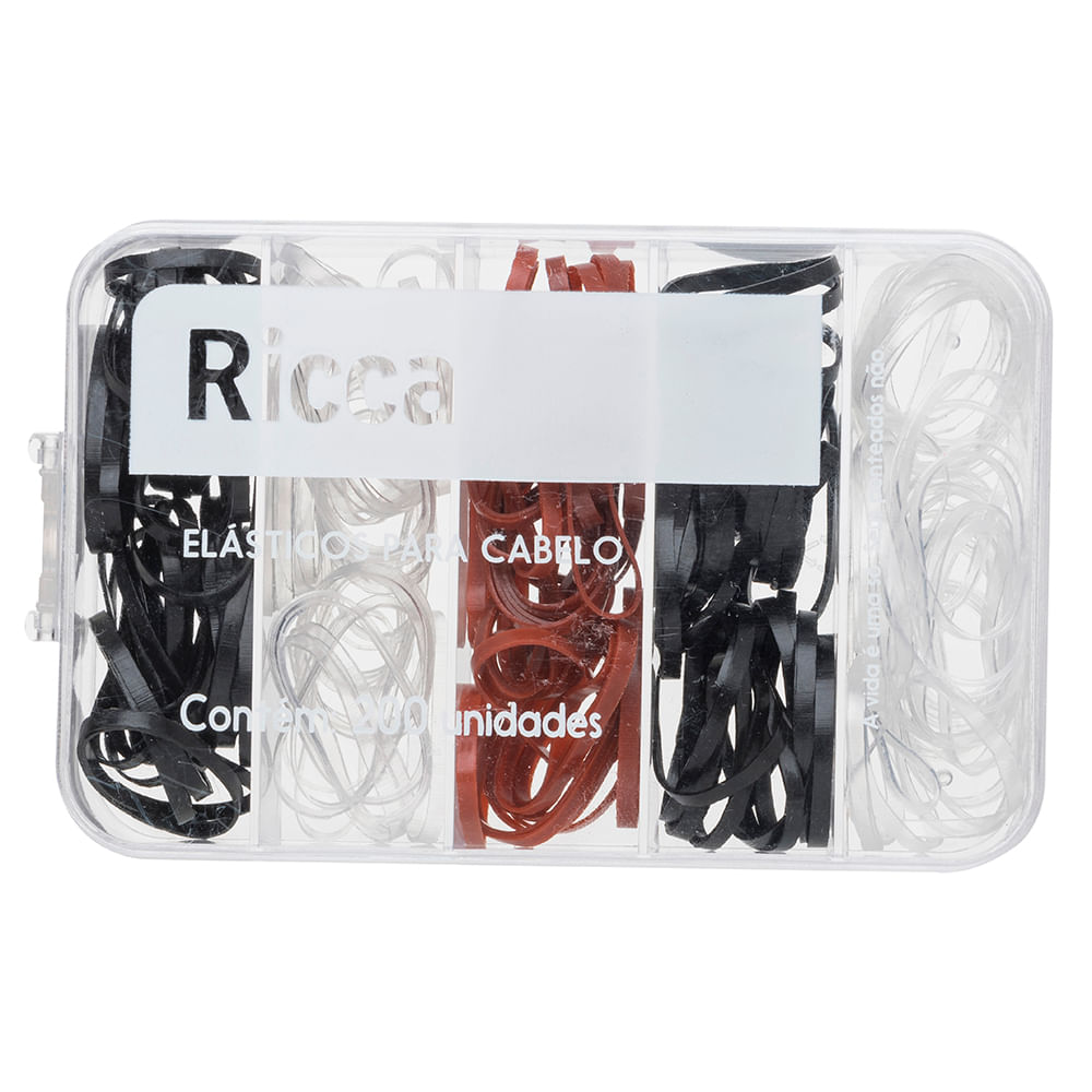 Elásticos coloridos 200 unidades com case ricca