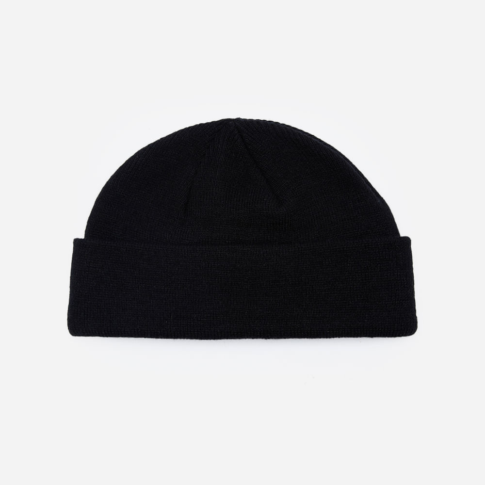 Gorro curto masculino de tricot preto