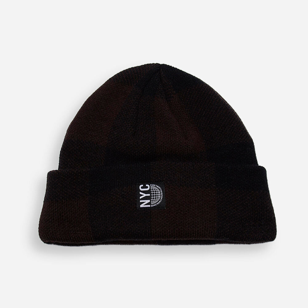 Gorro masculino xadrez marrom Gorro masculino xadrez marrom