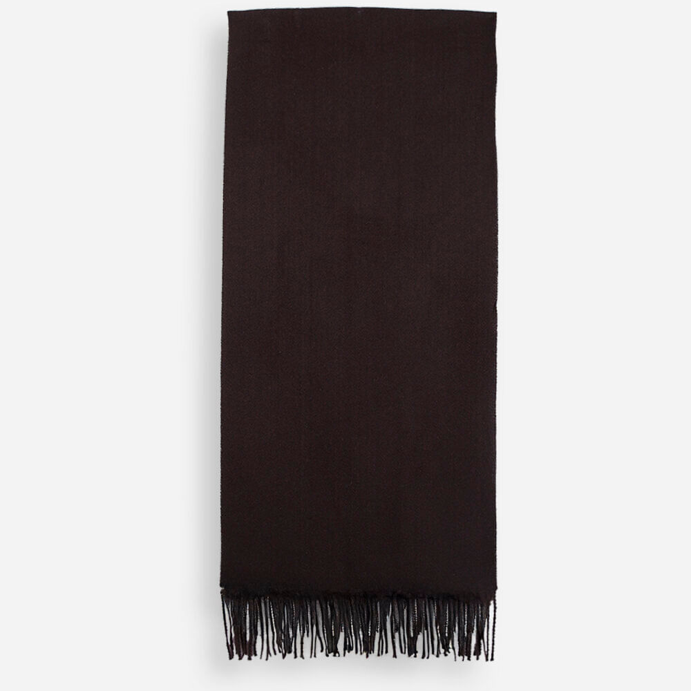 Cachecol masculino com viscose e franjas marrom Cachecol masculino com viscose e franjas marrom