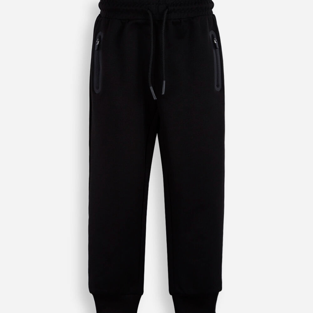 Calça jogger infantil de moletom com bolsos preta Calça jogger infantil de moletom com bolsos preta