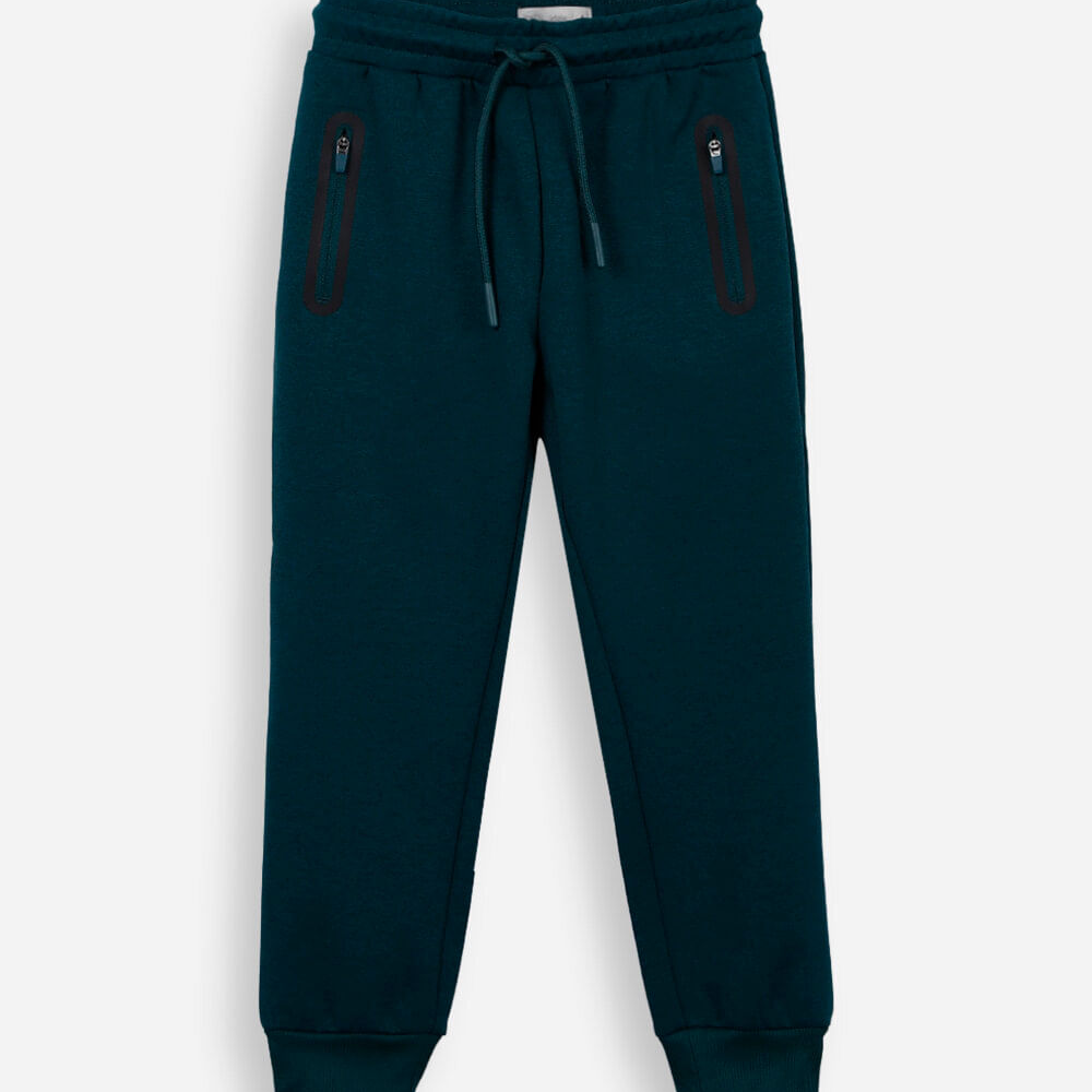 Calça jogger infantil de moletom com bolsos verde