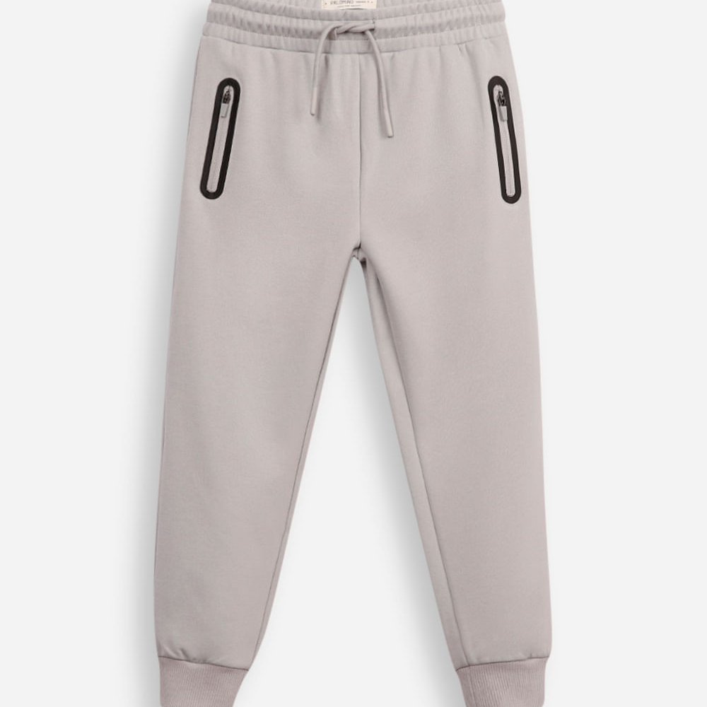 Calça jogger infantil de moletom com bolsos cinza Calça jogger infantil de moletom com bolsos cinza