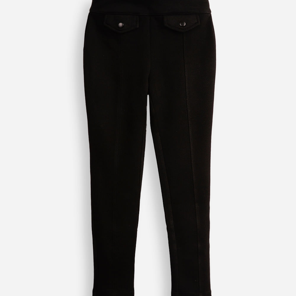 Calça legging infantil de montaria com lapela preta Calça legging infantil de montaria com lapela preta