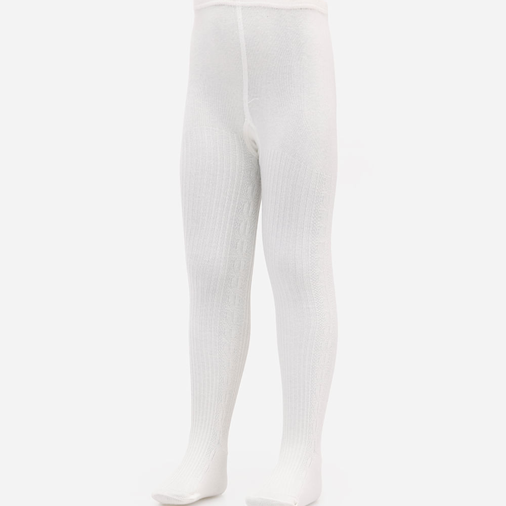 Meia calça infantil texturizada off white Meia calça infantil texturizada off white