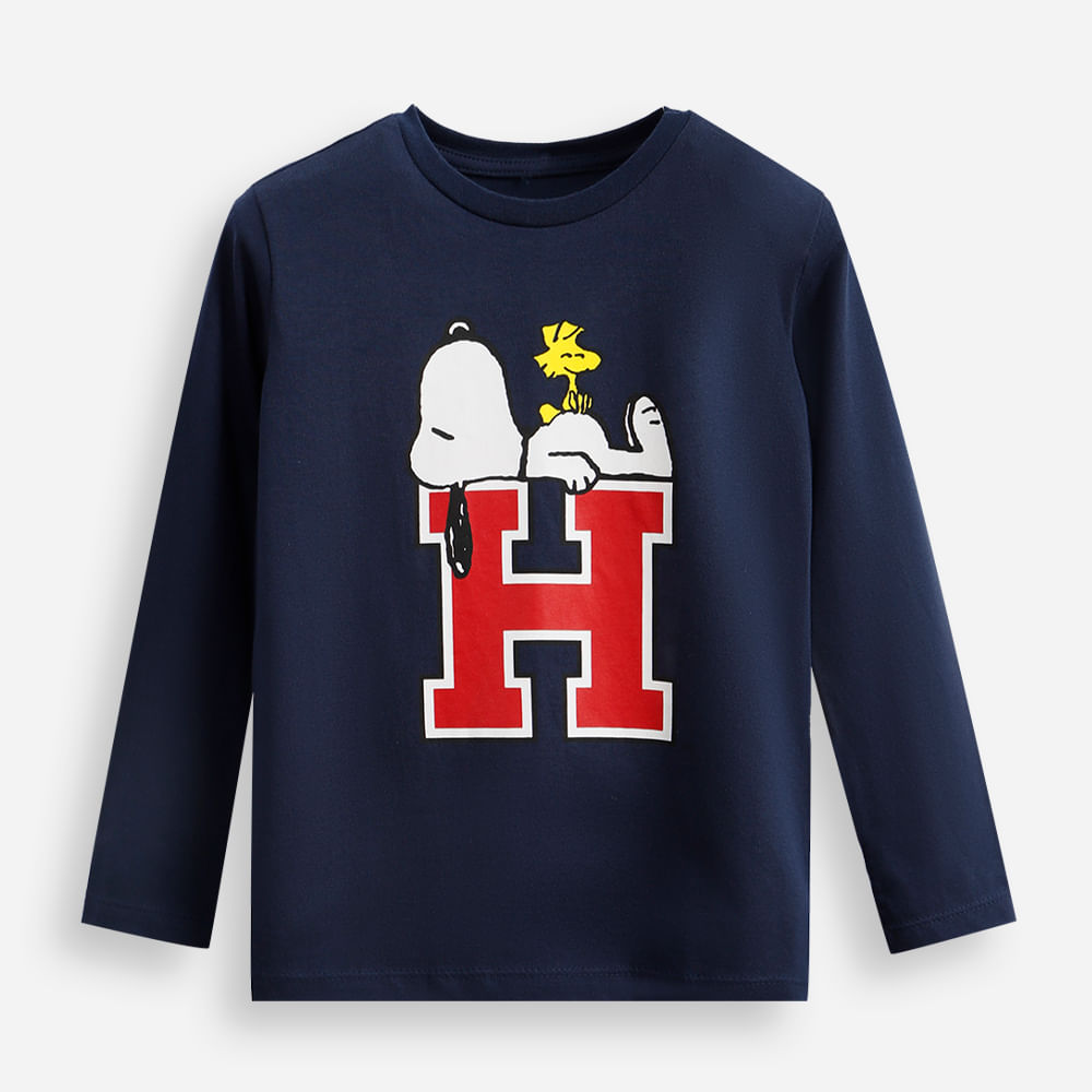 Blusa infantil de algodão snoopy azul Blusa infantil de algodão snoopy azul