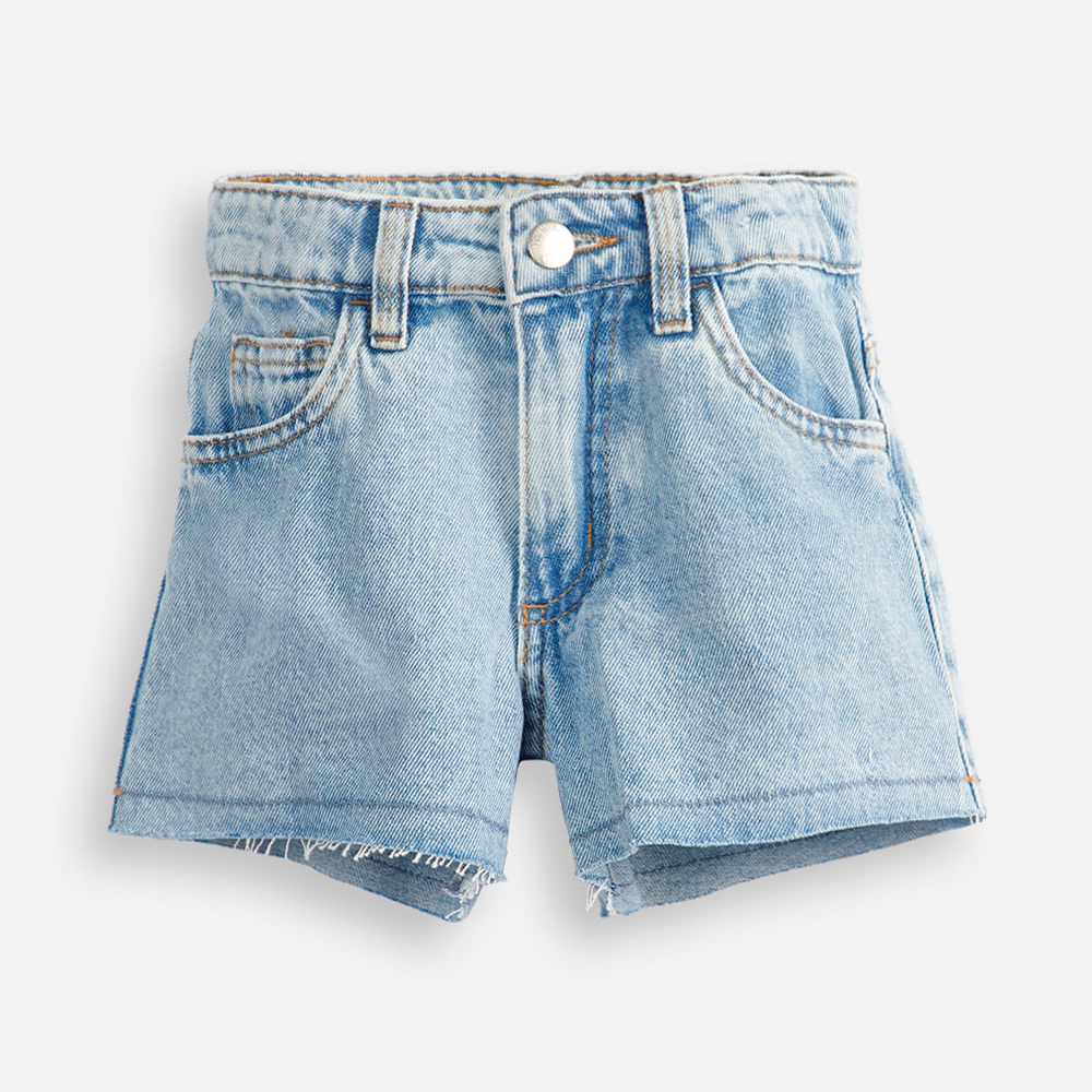 Short curto infantil jeans azul Short curto infantil jeans azul